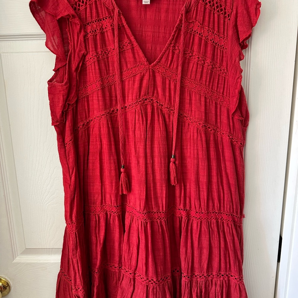 Target - Knox Rose - Red Boho Tassel Peasant Dress
